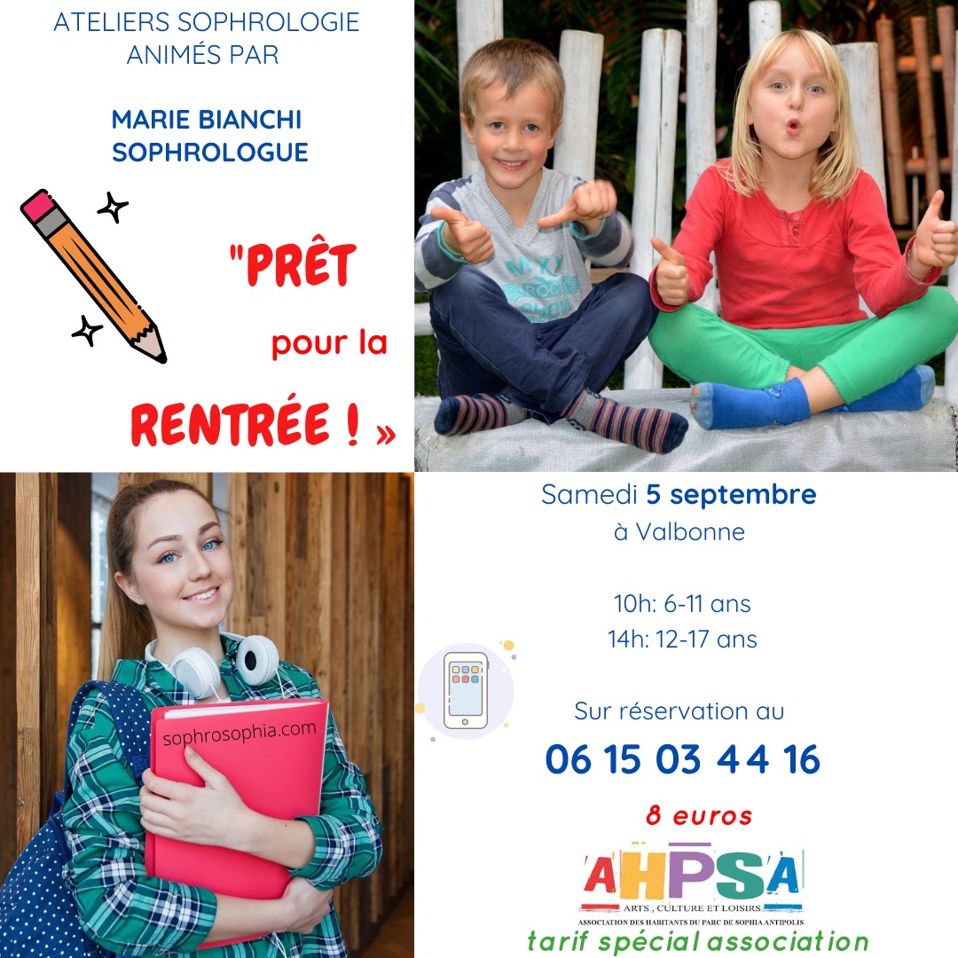 Ateliers Sophrologie Ados Enfants Rentrée 2020 VALBONNE ANTIBES